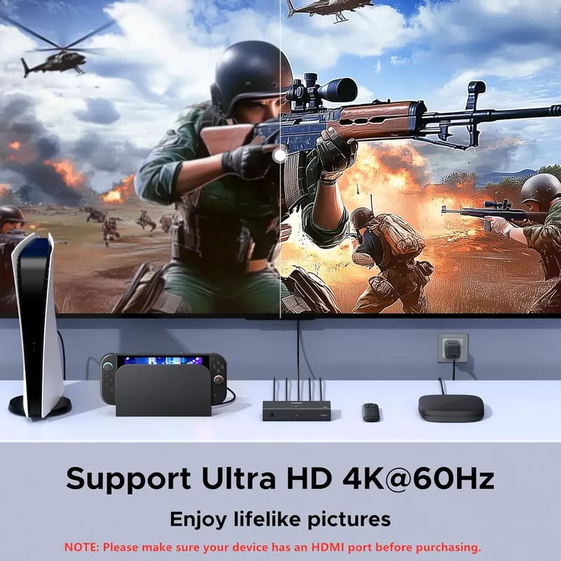 Ugreen Hdmi Switch 3 In 1 Out, 4k@60hz, Hdr10+, 3d, Dolby
