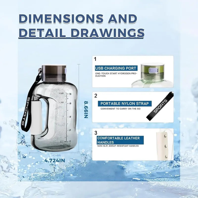 Botella De Agua De Hidrógeno H2 Cup 1,5 L