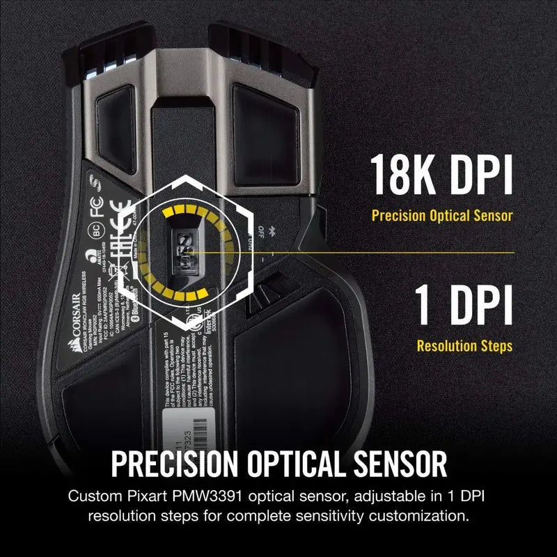 Mouse Corsair Ironclaw Rgb Wireless Gaming 18000dpi Negro
