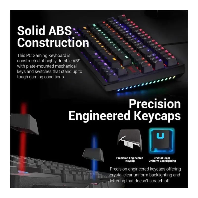Teclado 60% Y Mouse Redragon S113 Gaming Mecanico Rgb Negro