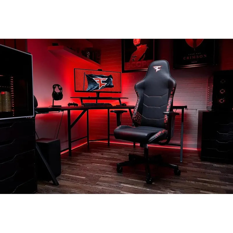 Silla Ergonómica Para Juegos Respawn 110 Faze Clan Edition Negro Cuero Sintético