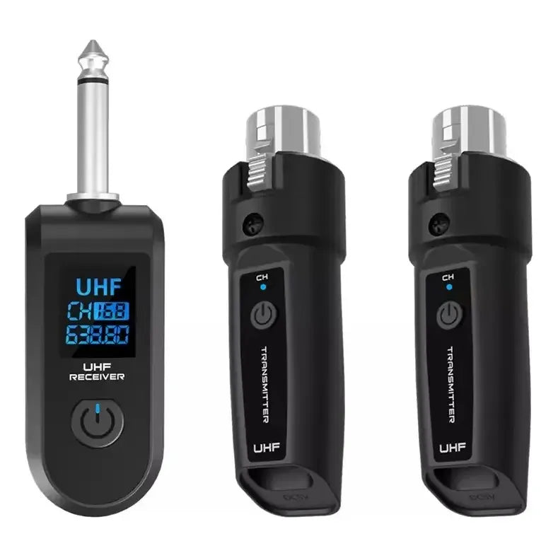 Transmisor Uhf Xlr Microfono Inalambrico Sistema Adaptador Negro