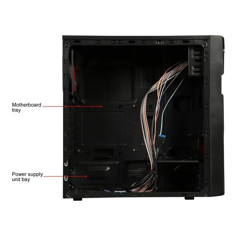 Chasis Case Diypc Solo-t2-r Black Usb 3.0 Atx Mid Tower 2fan