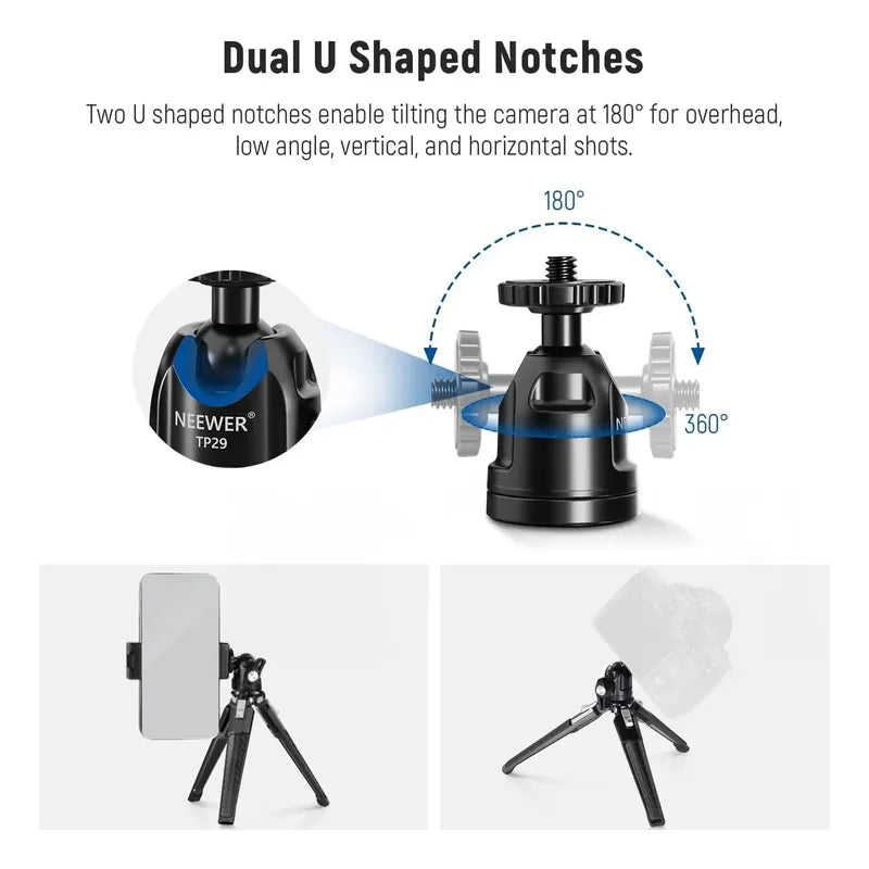 Mini Tripode Neewer De Mesa Metal Con Rótula De 360° Negro