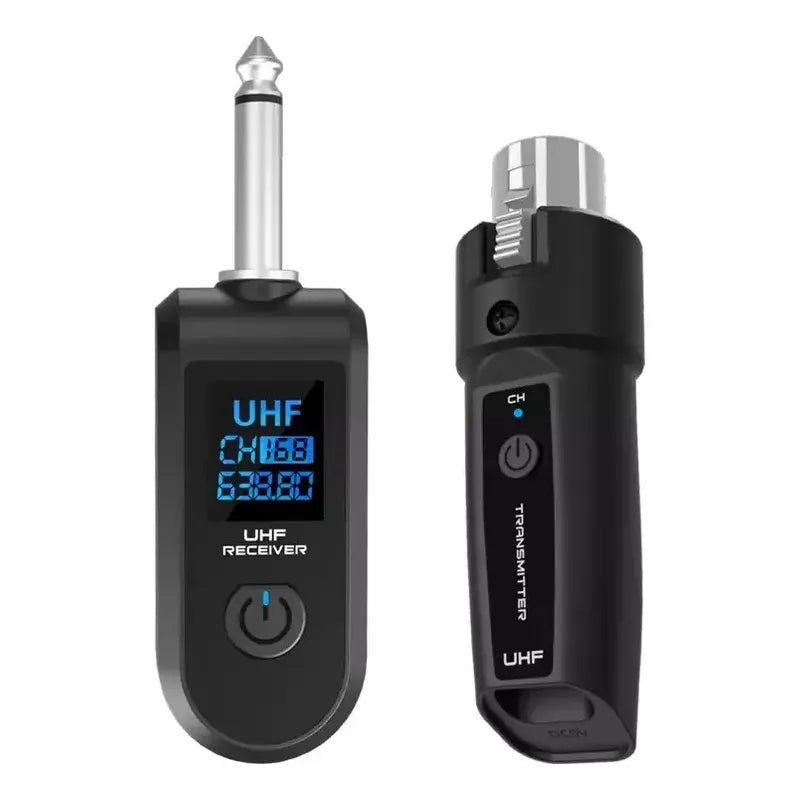 Transmisor Uhf Xlr Microfono Inalambrico Sistema Adaptador Negro