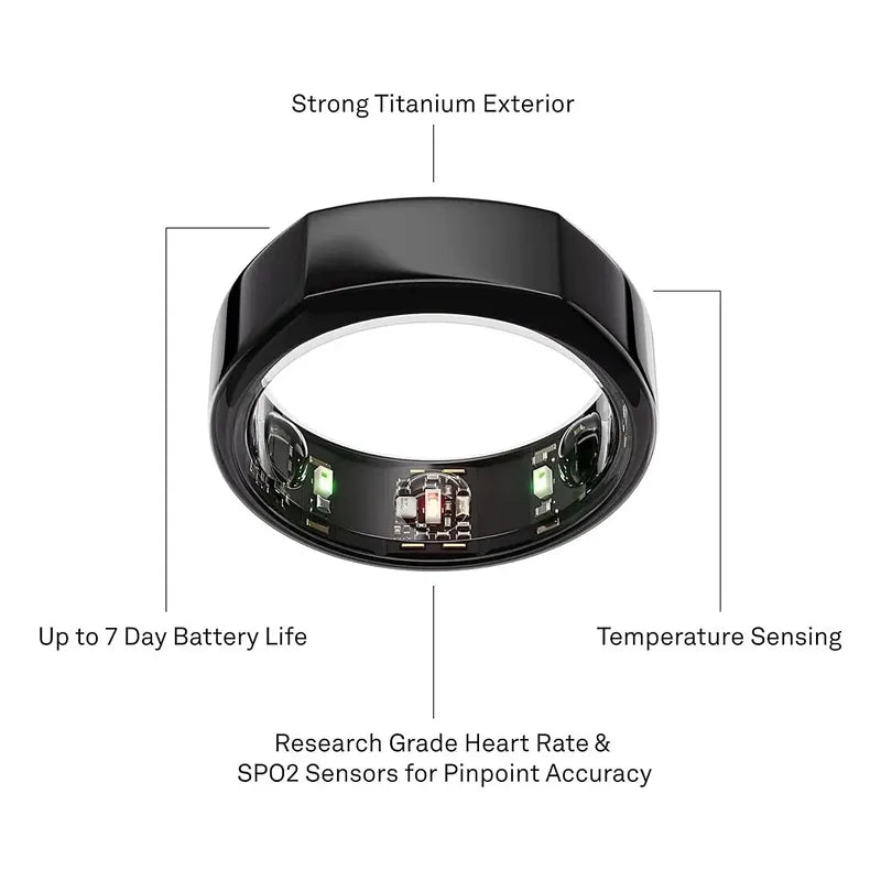 Oura Ring Gen 3 Talla 8 Heritage Anillo Inteligente Negro 8