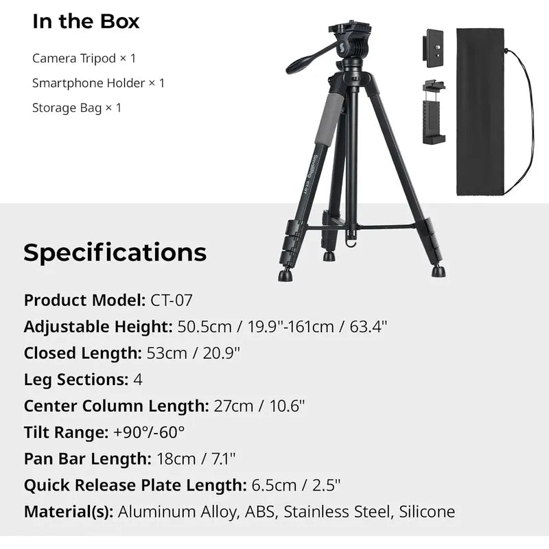 Trípode De Aluminio Para Cámara Smallrig Ct-07 64 PuLG Negro