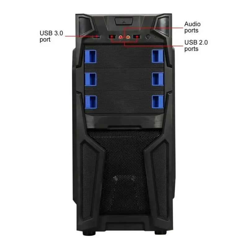 Chasis Case Diypc Solo-t2-r Black Usb 3.0 Atx Mid Tower 2fan