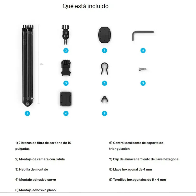 Gopro, Boom + Soportes Adhesivos
