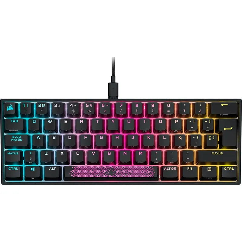 Teclado Corsair K65 Mini 60%, Mecánico Rgb Blanco Y Negro