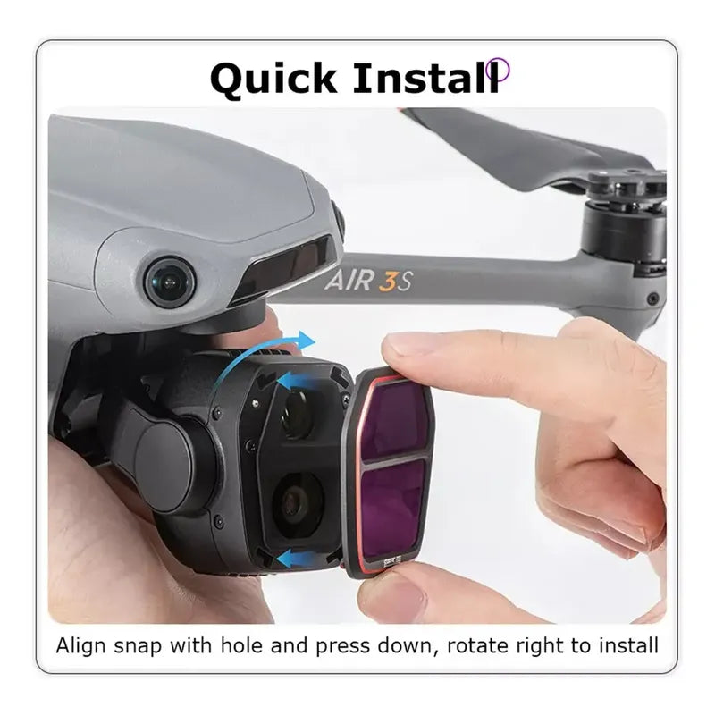 Filtros Nd Startrc Para Dji Air3s Uv Cpl Nd8 Nd16 Nd32 Nd64 Negro