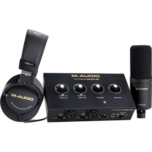 Interfaz De Audio M-audio M-track Duo Hd. Kit Produccion Negro