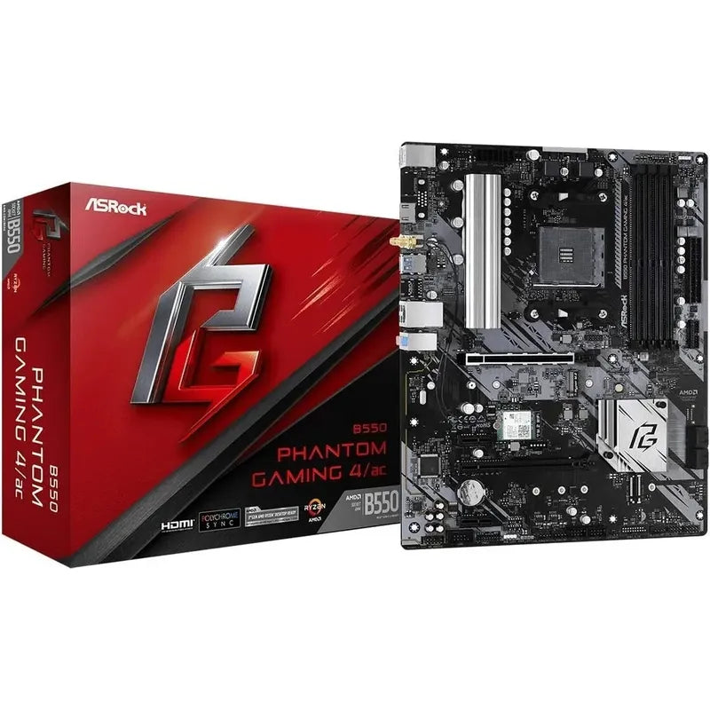 Tarjeta Madre Asrock B550 Phantom Gaming 4 Ac, 5000 Ready Negro