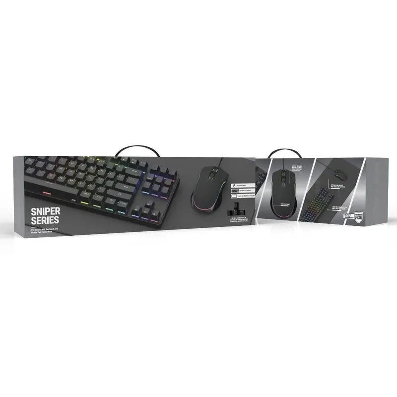 Bundle Combo Sniper Series Mouse, Teclado Rgb Y Mouse Pad