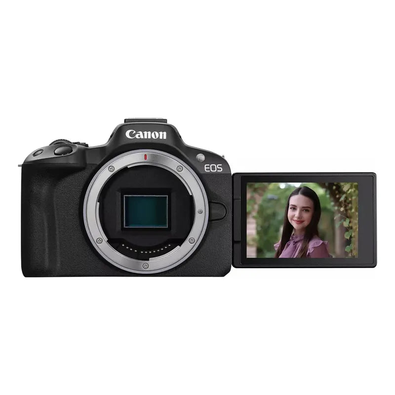Cámara Canon Eos R50 + Lente 50mm Rf Kit + Tripode Y Mic Negro