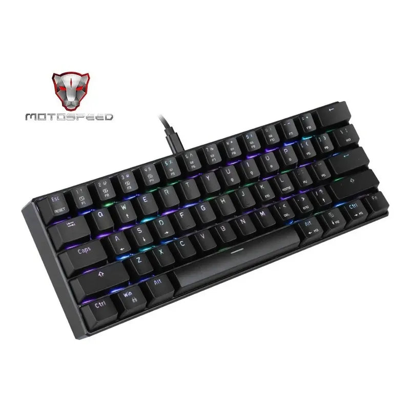 Teclado Mecanico Motospeed Ck61 60% Rgb Gaming Blue Switch Negro