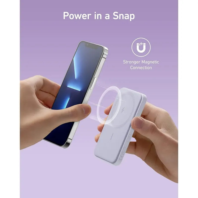 Cargador Portatil Magnético Anker 621 5000mah Magsafe Lila