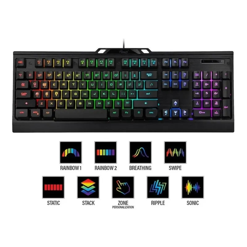 Teclado Gaming Membrana Rosewill Neon K54 Rgb Anti-ghosting Negro