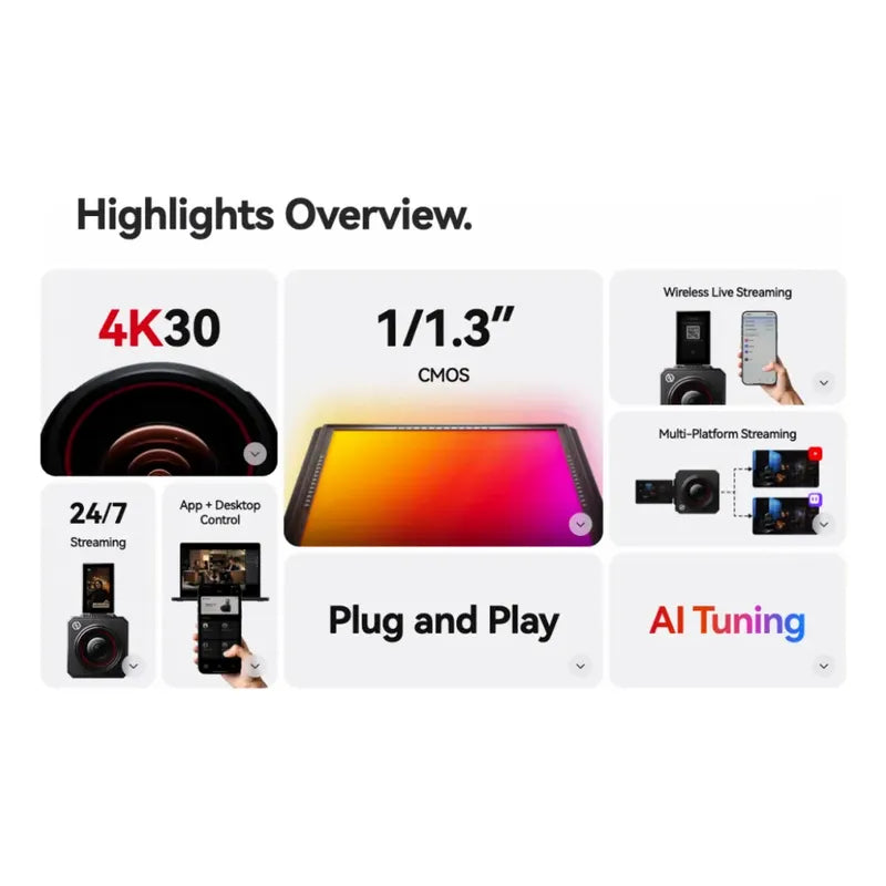 Hollyland Venusliv Air Cámara De Transmisión En Vivo 4k30 Negro