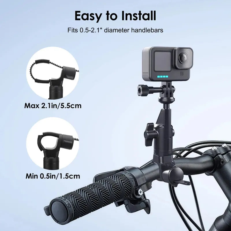 Soporte Manilla Moto Camaras De Acción Gopro Insta360 Dji Negro