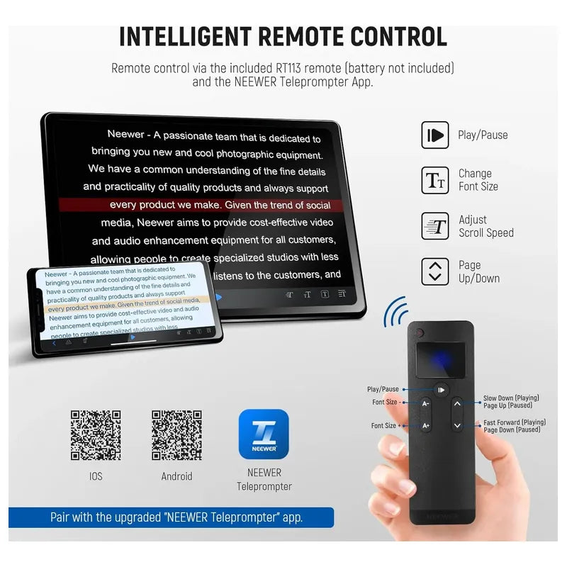 Neewer Basics X12b Teleprompter Aleación De Aluminio 12