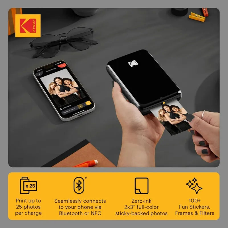 Impresora Fotográfica Portátil Kodak Step, Wireless Negro
