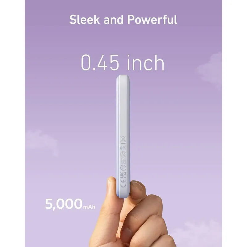 Cargador Portatil Magnético Anker 621 5000mah Magsafe Lila