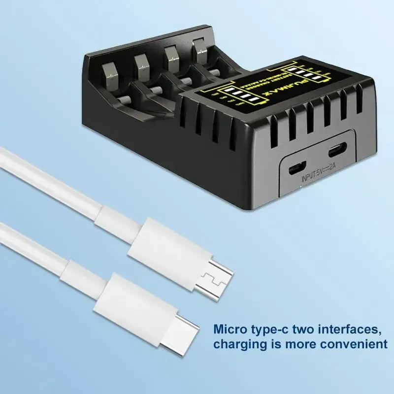 Cargador Baterías Pujimax Con Puertos Usb Tipo C Y Micro Usb
