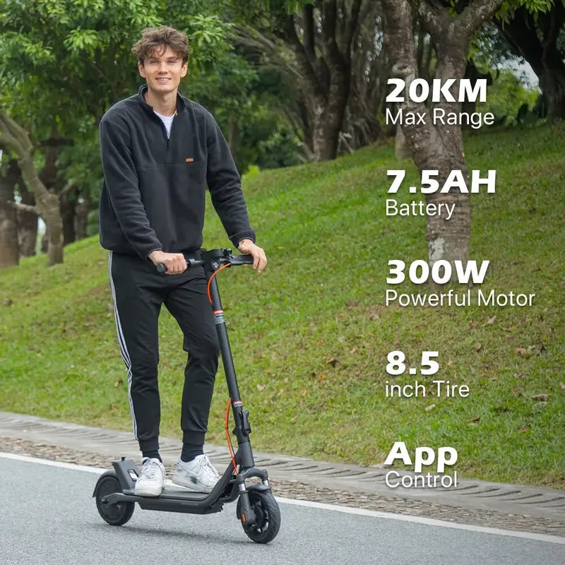 Scooter Megawheels A1c Eléctrico 20km Doble Sistema Suspensi Negro