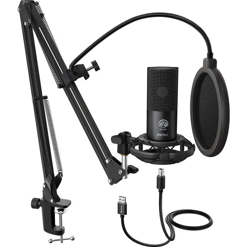 Micrófono Condensador Profesional Fifine 669+base Accesorios