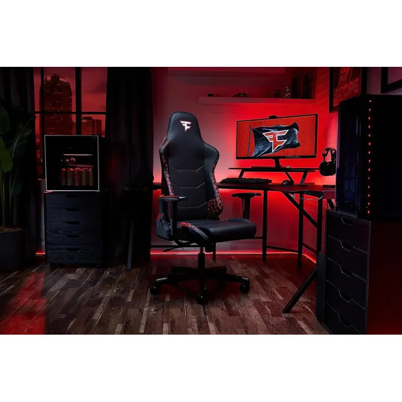 Silla Ergonómica Para Juegos Respawn 110 Faze Clan Edition Negro Cuero Sintético