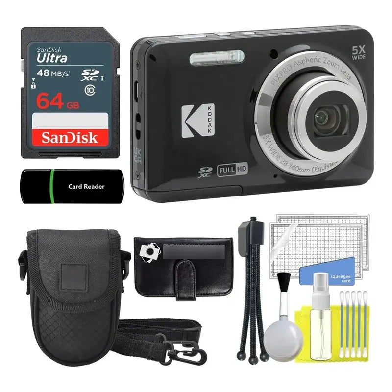 Camara Digital Kodak Pixpro Fz55 + Kit Bundle + Memoria 32gb