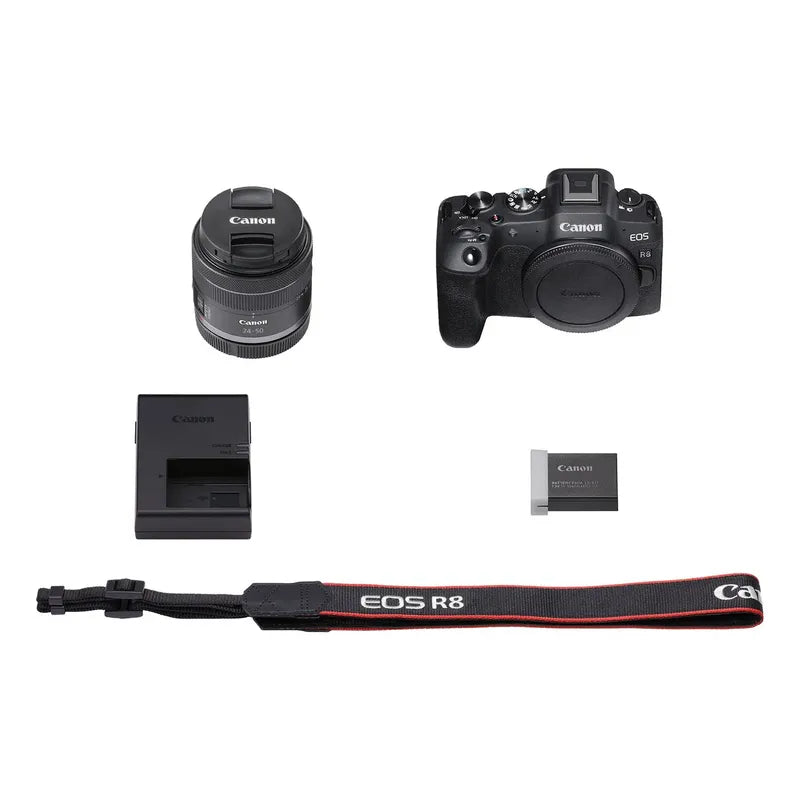 Canon Eos R8+ Lente Rf 24-50mm F/4.5-6.3 Is Stm+ Bundle Negro
