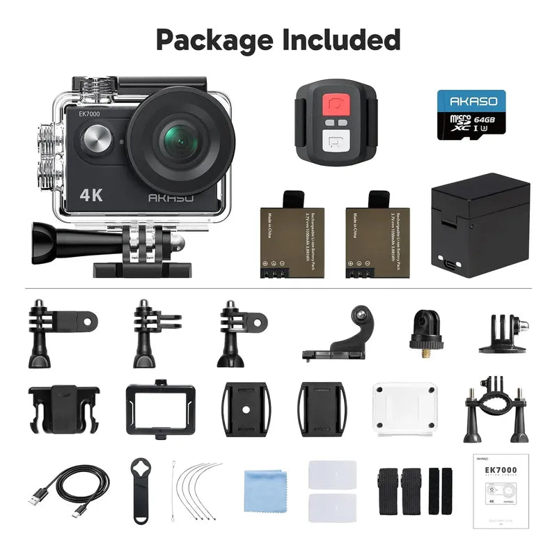Camara De Accion Akaso Ek7000+ Bundle Kit