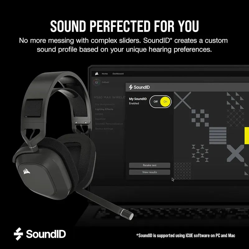 Audifonos Corsair Hs80 Max Premium Wireless Rgb Gaming Negro