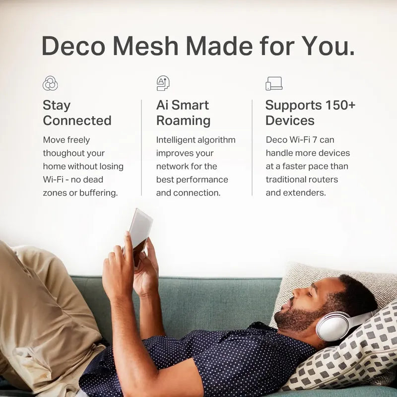 Tp-link Deco 7 Wi-fi Doble Banda Be5000 Mesh 5 Gbps, 240 Mhz