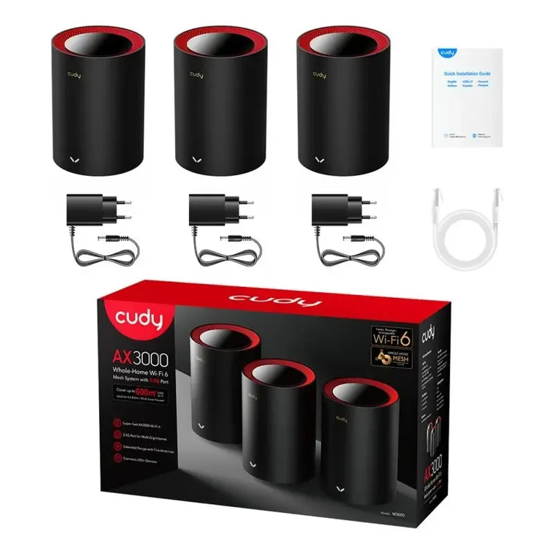 Router Mesh Cudy 3-pack M3000 2.5g Wireless Dual Band Wifi6
