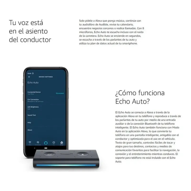 Echo Auto Alexa Para Vehículo Carro Parlante Inteligente