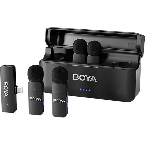 Microfono Wireless Boya By-v4u 4 Personas Usb-c Negro