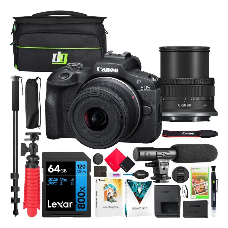 Camara Canon Eos R100+ Lente Rf-s18-45mm F4.5-6.3 Stm+bundle