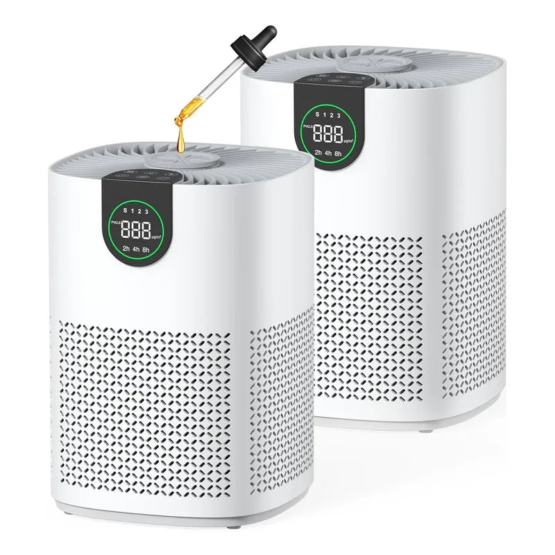 Purificador D Aire Vewior Pack De 2, Filtro Lavable H13 Hepa Blanco