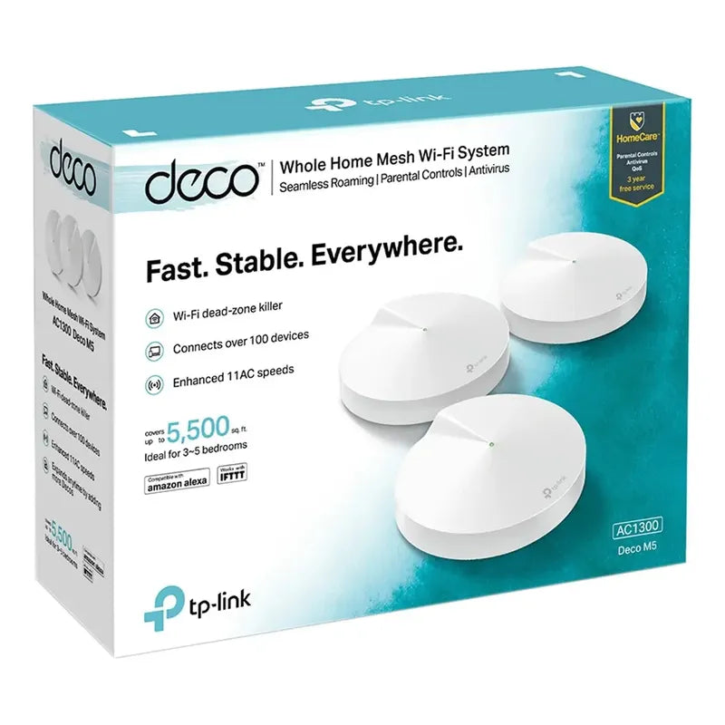 Deco M5 Tplink 3 Pack Ac1300 Dual Band Sistema Wifi Mesh