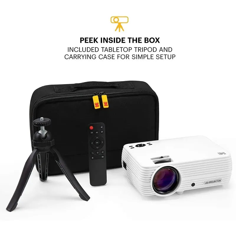 Kodak Flik X7 Proyector Para El Hogar Con Trípode Y Estuche