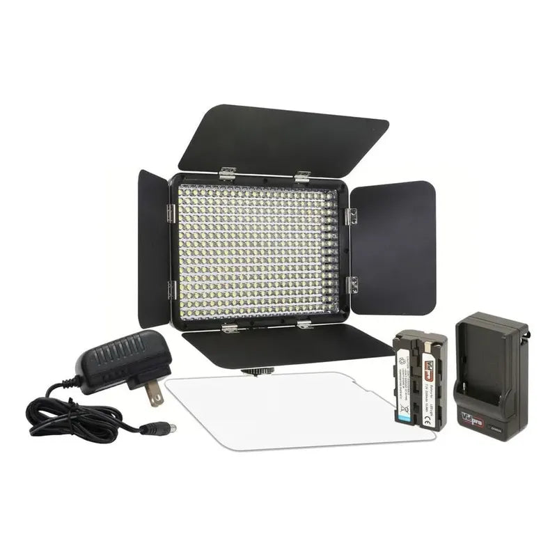 Panel Luz Fotográfica Vidpro Led-330x 3200k-5600k Negro Blanco Frio Calidos Y Neutro