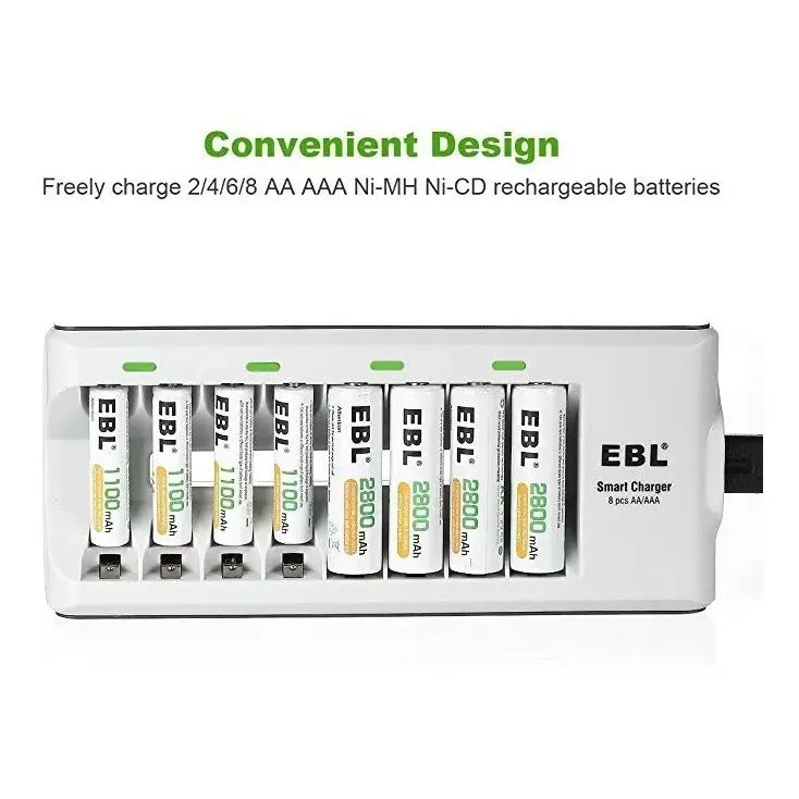 Cargador Pilas Recargables Ebl 8 Bahía Aa Aaa Ni-mh Ni-cd