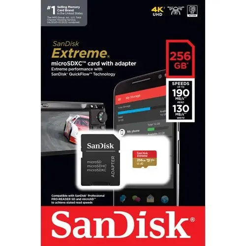 Memoria Microsdxc Sandisk Extreme Uhs-i De 256gb 190mb/s 130