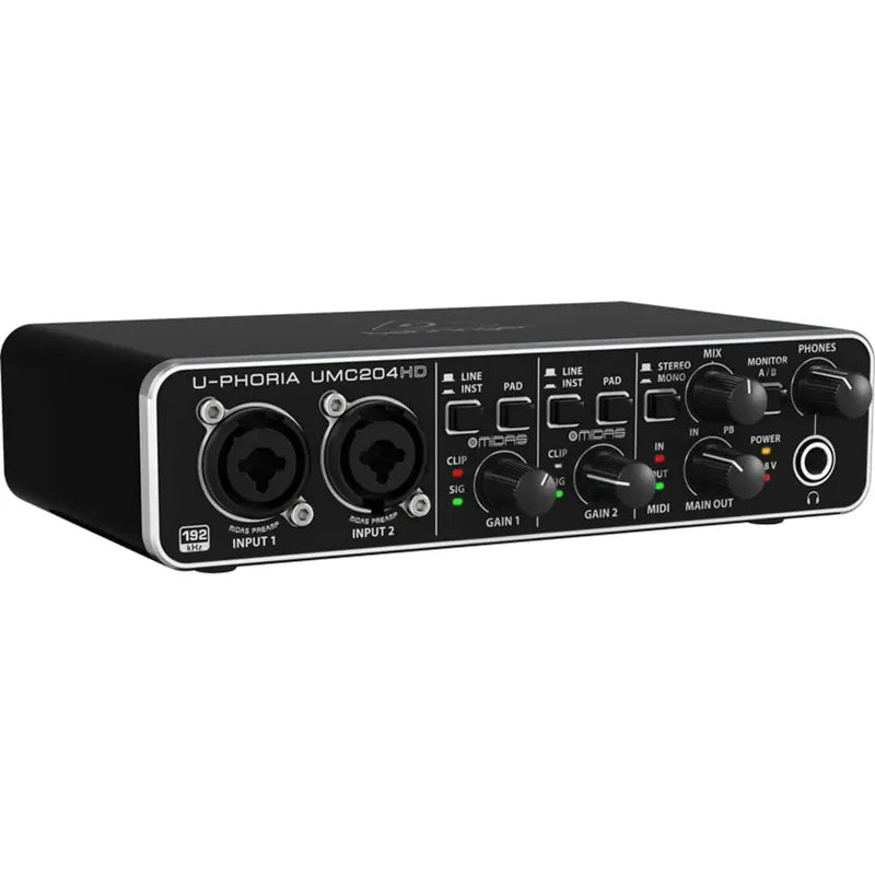 Behringer Umc204hd, Interfaz Usb Audio/midi 24 Bits/192 Khz