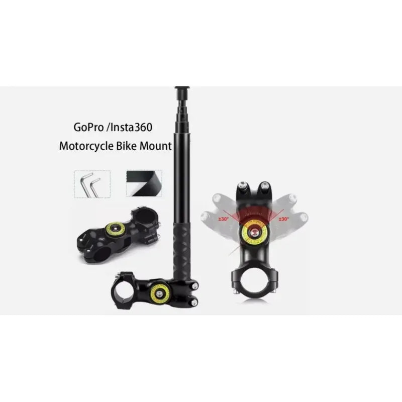 Montura Para Palo Selfie Stick Moto/bicicleta Para Insta360 Negro