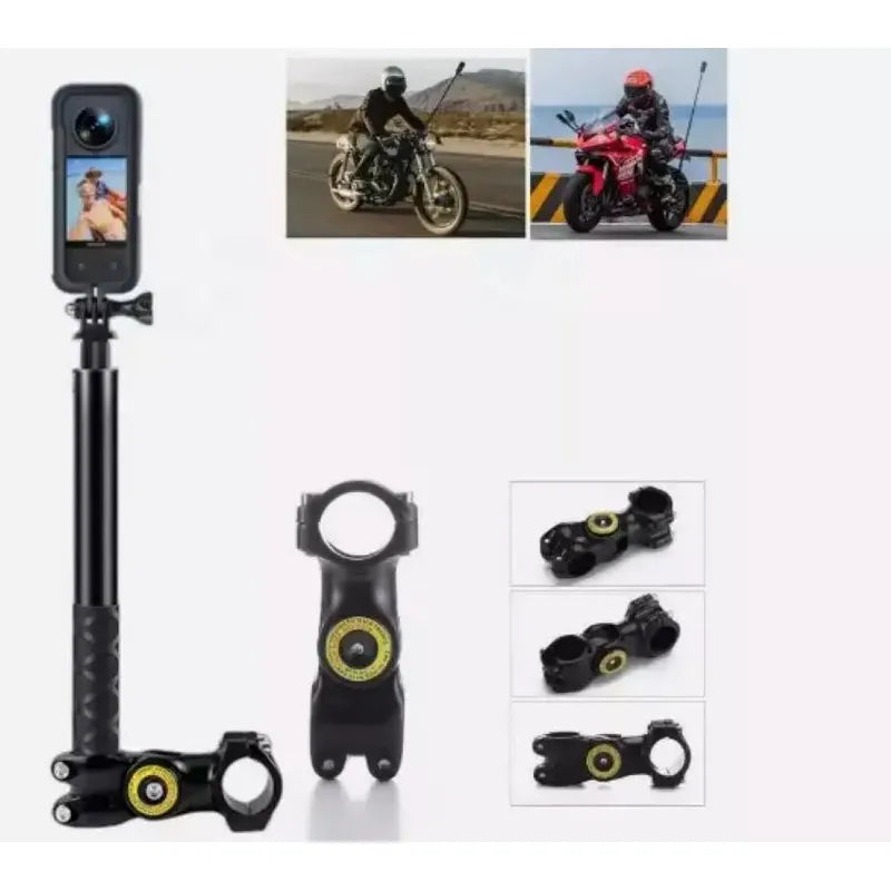 Montura Para Palo Selfie Stick Moto/bicicleta Para Insta360 Negro