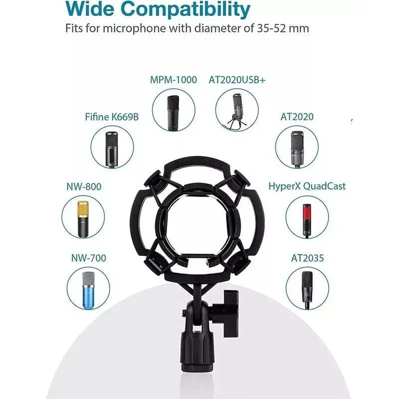 Soporte Micrófono Giratorio 360° Plegable 4 Tipos Negro